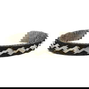 Ernest Rangel Navajo Award Winning Lightning Cuff Bracelet: Sterling Silver | | Ernest Rangel Navajo Award Winning Lightning Cuff Bracelet | Navajo Native American Southwest Indian Jewelry | Good (no breaks or damages) | Approximate Weight: 40 Grams | Bracelet