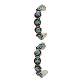 Zuni Kingman Turquoise hoop Earrings