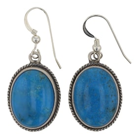 Burt Francisco Navajo Blue Ridge Turquoise Earrings