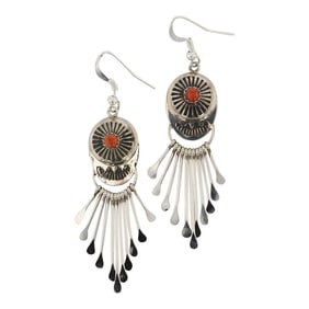 Paula Armstrong Navajo Coral Chandelier Earrings