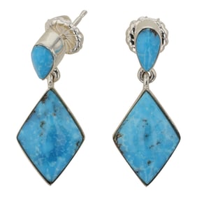 Martinez Navajo Kingman Turquoise Contemporary Earrings
