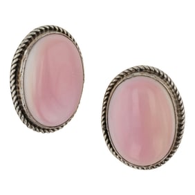 Navajo Pink Conch Earrings