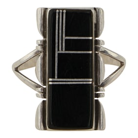 Navajo Jet Black Inlay Ring