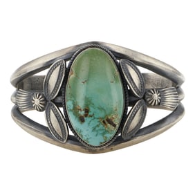 Mary Cayatineto Navajo Royston Turquoise Cuff Bracelet