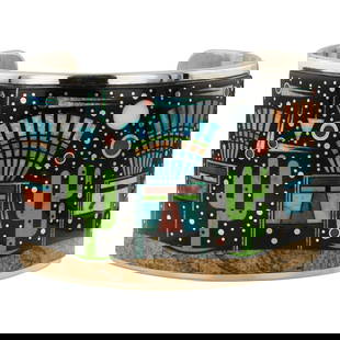 Mathew Jack Navajo Son Of Ray Jack Master Inlayer Intricate Micro Inlay Turquoise Coral Spiny Oyster: Sterling Silver | Genuine Turquoise, Coral, Spiny Oyster, Acoma Jet, Picture Jasper & Synthetic Opal | Mathew Jack Navajo Son Of Ray Jack Master Inlayer Intricate Micro Inlay Turquoise Coral Spiny Oys