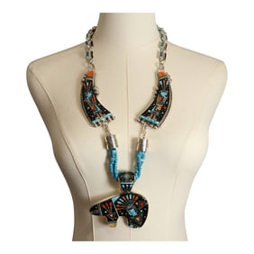 Ray Jack Master Artist Father of Mathew Jack Intricate Fine Micro Inlay Turquoise Coral Spiny Oyster