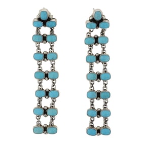 Navajo Kingman Turquoise Chandelier Earrings