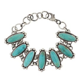 Beatty Tom Navajo Nevada Turquoise Link Bracelet