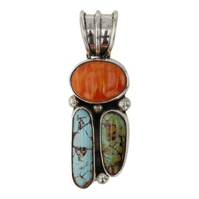 Navajo Turquoise & Spiny Oyster Pendant