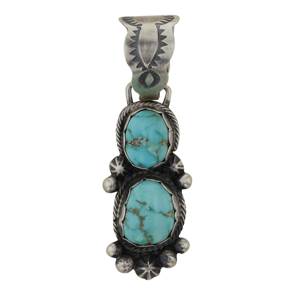 Bobby Johnson Navajo Lone Mountain Turquoise Pendant (1 of 2)
