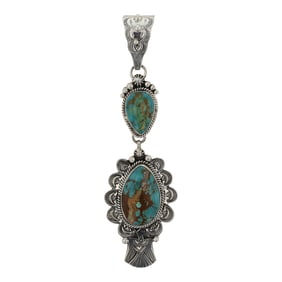 Eula Wyllie Navajo Royston Turquoise Pendant