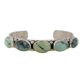 Navajo New Landers Chalcociderite Cuff Bracelet