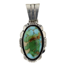 Cooper Willie Navajo Sonoran Mountain Turquoise Pendant