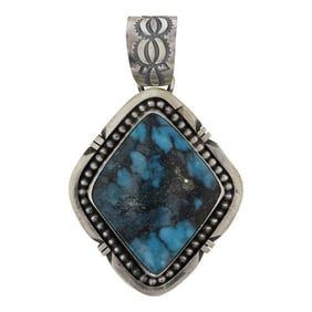 Paul Livingston Navajo Nacozari Turquoise Pendant
