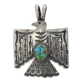 Sunshine Reeves Navajo Sonoran Gold Turquoise Thunderbird Pendant