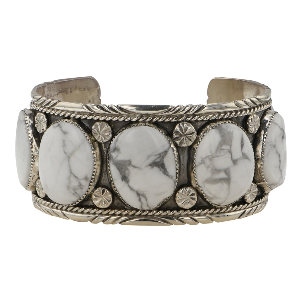 Navajo Howlite Large Cuff Bracelet (1 of 3)