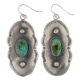 Cordell Platero Navajo Sonoran Gold Turquoise Earrings
