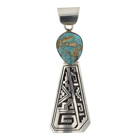 Gary Nez Navajo Royston Turquoise Pendant