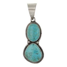 Jimmy Garcia Navajo Nevada Turquoise Pendant
