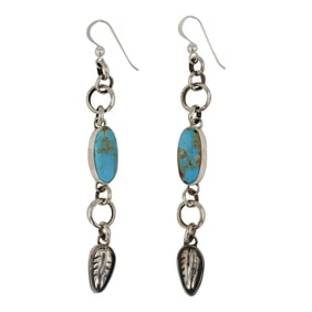Dakota Willie Navajo Menassa Turquoise Earrings