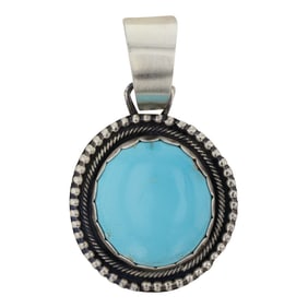 Louise Jim Navajo Lone Mountain Turquoise Pendant