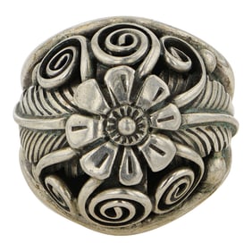 Art Platero Navajo Leaf work Domed Ring