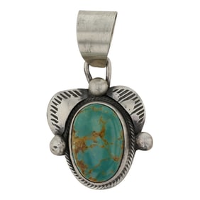 Danny Henio Navajo Nevada Turquoise Pendant