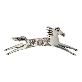 Navajo Plain Silver Horse Pin
