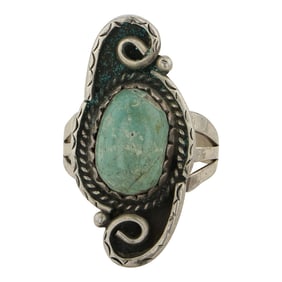 Vintage Navajo Nevada Turquoise Ring
