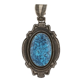 Tommy Jackson Award Winning Artist Spiderweb Kingman Turquoise Pendant