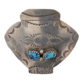 Vintage Navajo Kingman Turquoise Pin