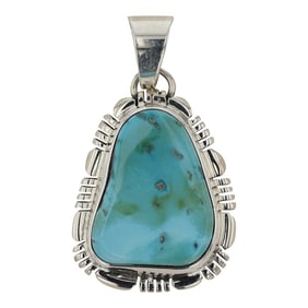 Norbert Johnson Navajo Kingman Turquoise Pendant