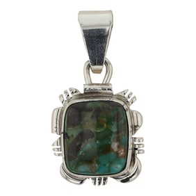 Jimmy Garcia Navajo Carico Lake Turquoise Pendant