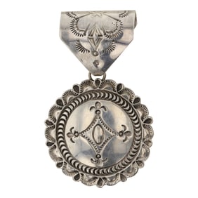 Delbert Delgarito Navajo Stamp-Work Pendant