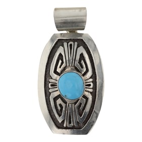 Gary Nez Navajo Kingman Turquoise Pendant