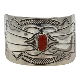 Navajo Mediterranean Coral Hair Barrette