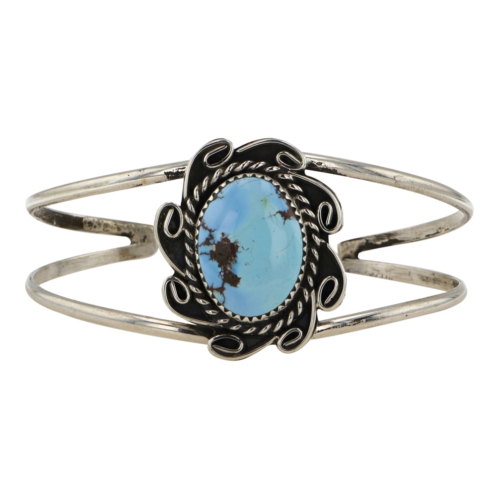 Gilbert Nez Navajo Golden Hills Turquoise Bracelet (1 of 3)