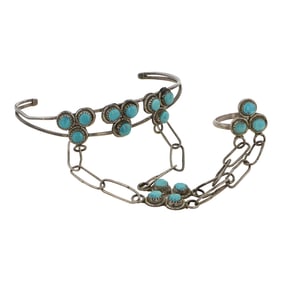 Vintage Zuni Kingman Turquoise Slave Bracelet