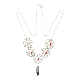 Navajo Coral Dream Catcher Necklace