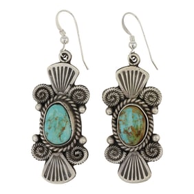 Michael Calladito Navajo Nevada Turquoise Earrings