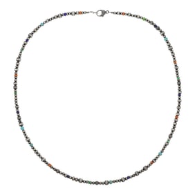 Navajo Oxidized Beads Lapis Turquoise & Spiny Oyster Mixed Beads Necklace