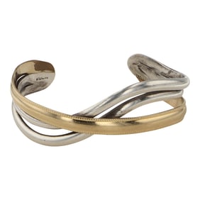Navajo Sterling Silver & Gold Filled Contemporary Bracelet
