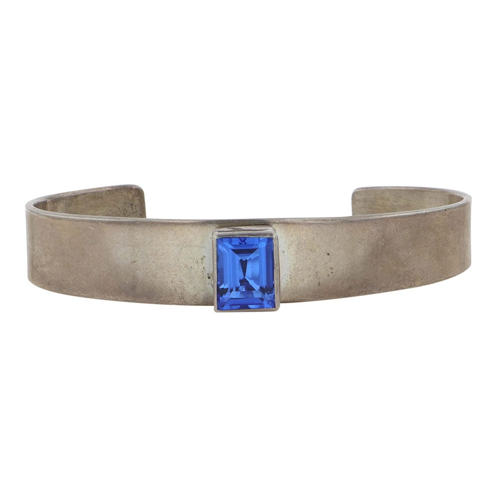 Gertrude Zachary Southwest Shop Synthetic Gemstone Bracelet: Sterling Silver | Synthetic Gemstone | Gertrude Zachary Southwest Shop Synthetic Gemstone Bracelet | Southwest Shop Jewelry | Good (no breaks or damages) | Approximate Weight: 21 Grams | Bracelet: 5.5