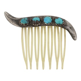 Vintage Navajo Nevada Turquoise Hair Barrette