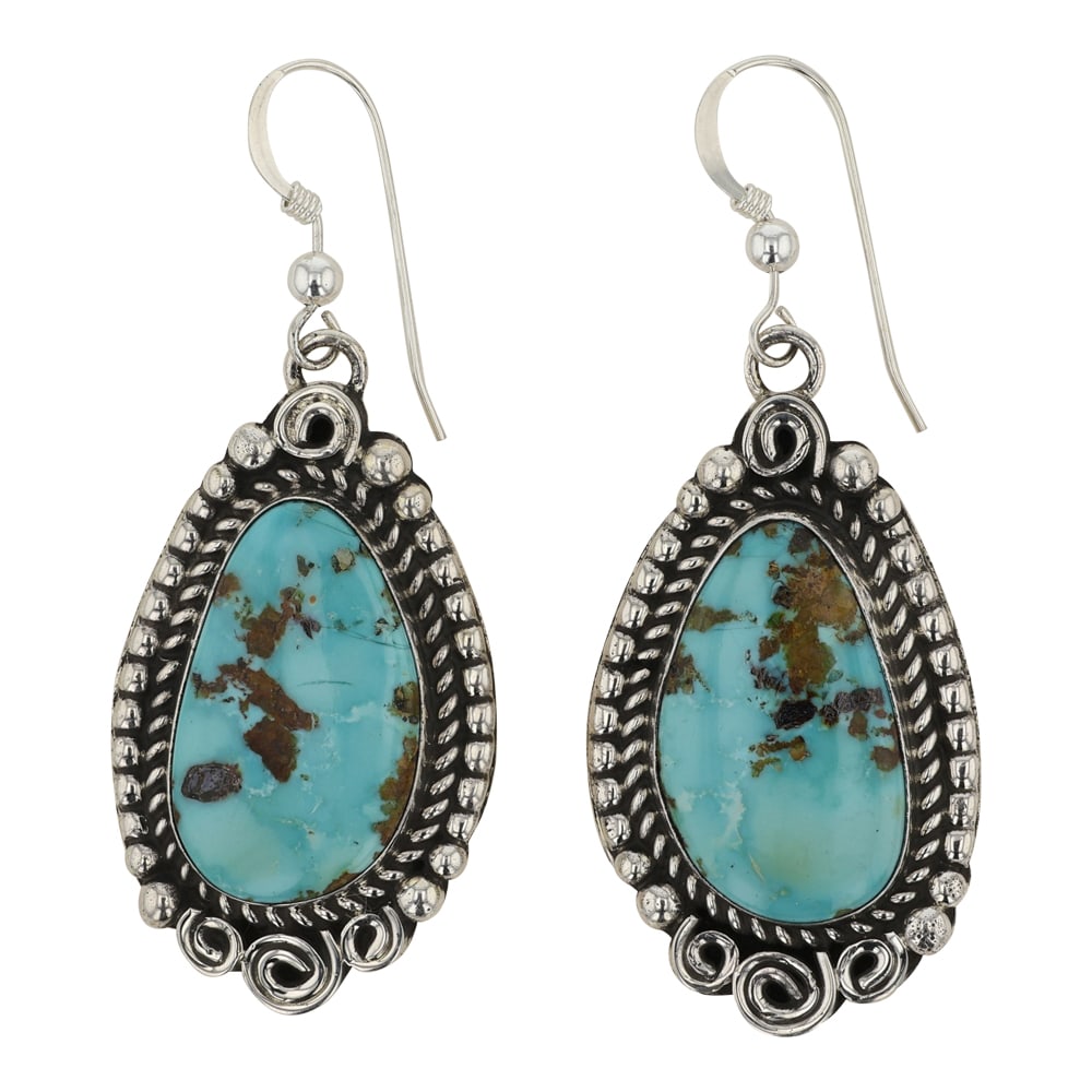 Renell Perry Navajo Nevada Turquoise Earrings (1 of 2)