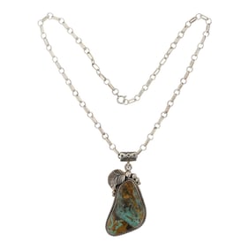 Rob Lee Guerro Navajo Nevada Turquoise Freeform Necklace