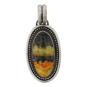 Marita Benally Navajo Bumble Bee Jasper Pendant