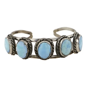 Gilbert Nez Navajo Golden Hills Turquoise Cuff Bracelet