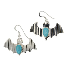 Dakota Willie Navajo Turquoise Bat Earrings