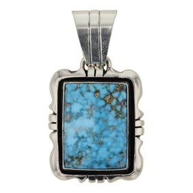 Cooper Willie Navajo Water web Kingman Turquoise Pendant